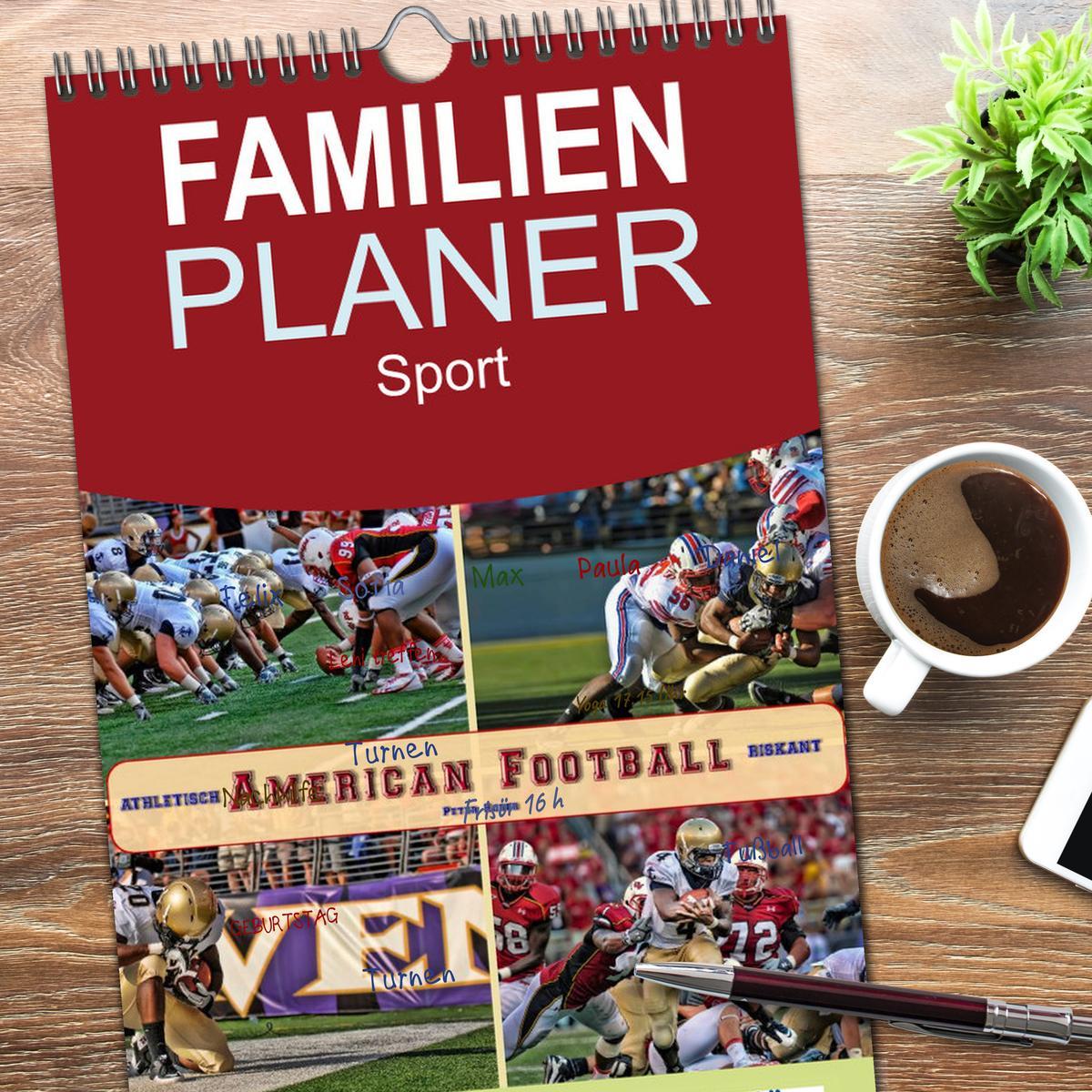 Bild: 9783457116470 | Familienplaner 2025 - American Football - athletisch und riskant...