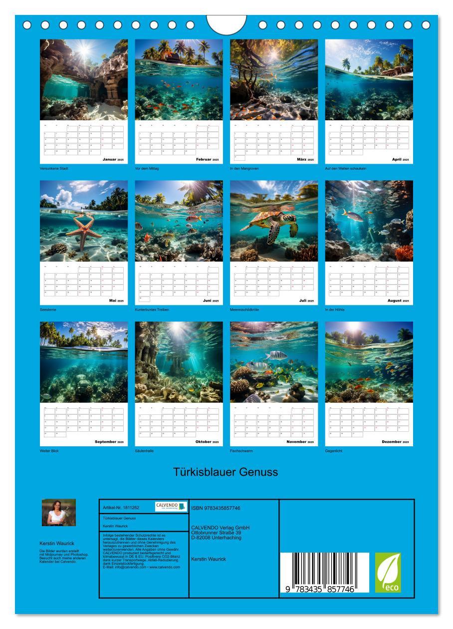 Bild: 9783435857746 | Türkisblauer Genuss (Wandkalender 2025 DIN A4 hoch), CALVENDO...