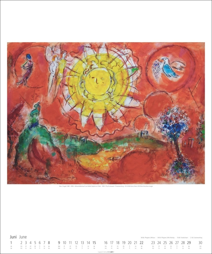 Bild: 9783839900123 | Marc Chagall Kalender 2025 | Marc Chagall | Kalender | Spiralbindung