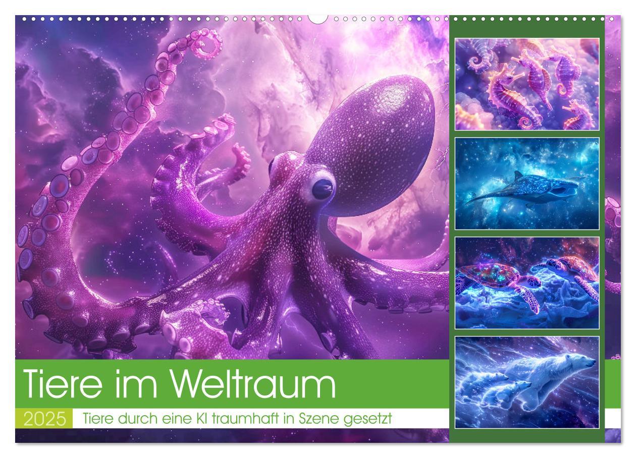 Cover: 9783383810039 | Tiere im Weltraum (Wandkalender 2025 DIN A2 quer), CALVENDO...