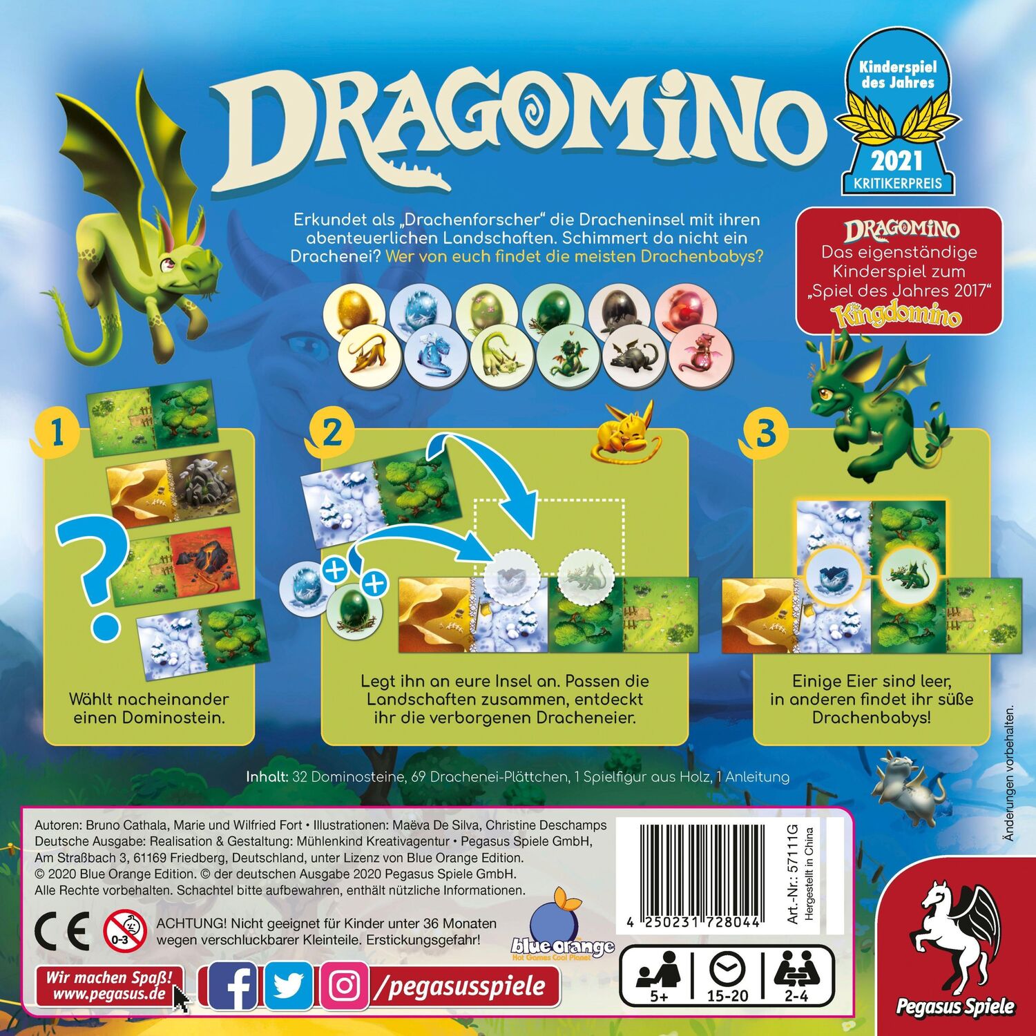 Bild: 4250231728044 | Dragomino | Bruno Cathala | Spiel | 57111G | Deutsch | 2021 | Pegasus