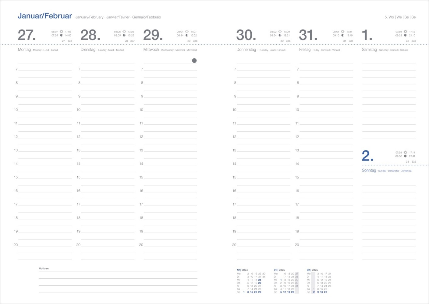 Bild: 9783756407590 | Wochen-Cheftimer A5, Alu silber 2025 | Kalender | Spiralbindung | 2025