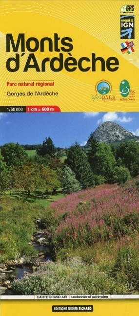 Cover: 9782723476744 | Libris Wanderkarte 11. Monts d'Ardèche 1 : 60 000 | (Land-)Karte