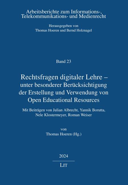 Cover: 9783643154682 | Rechtsfragen digitaler Lehre - unter besonderer Berücksichtigung...