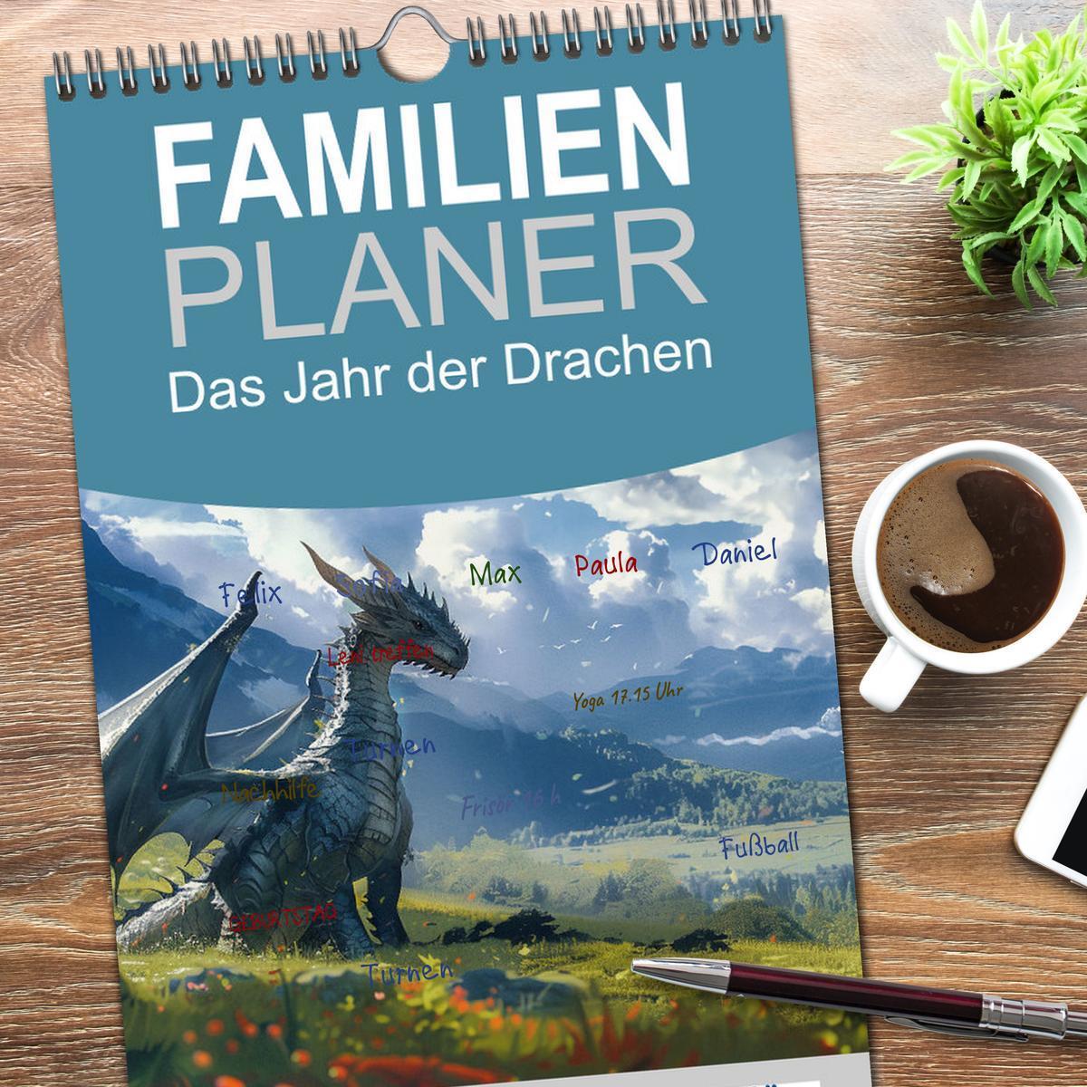 Bild: 9783457191439 | Familienplaner 2025 - Das Jahr der Drachen mit 5 Spalten...