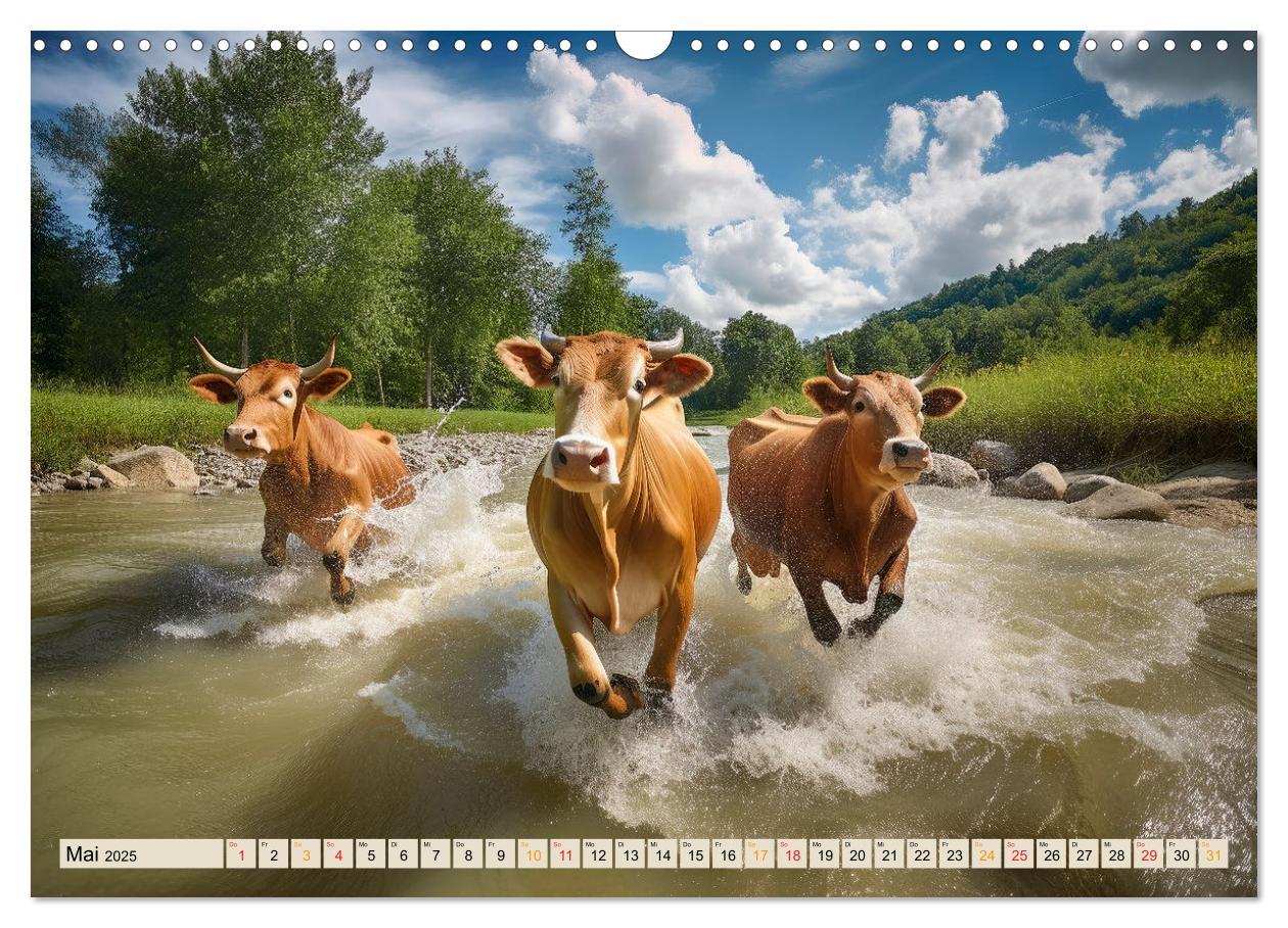 Bild: 9783383908897 | Kühe - liebenswerte Rindviecher (Wandkalender 2025 DIN A3 quer),...