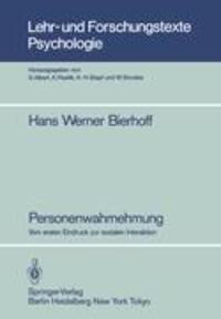 Cover: 9783540154433 | Personenwahrnehmung | Vom ersten Eindruck zur sozialen Interaktion