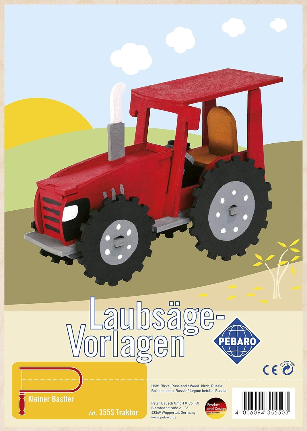 Cover: 4006094355503 | PEBARO 355S - Laubsägevorlage Traktor, 1 Platte, Größe DIN A4 | 355S