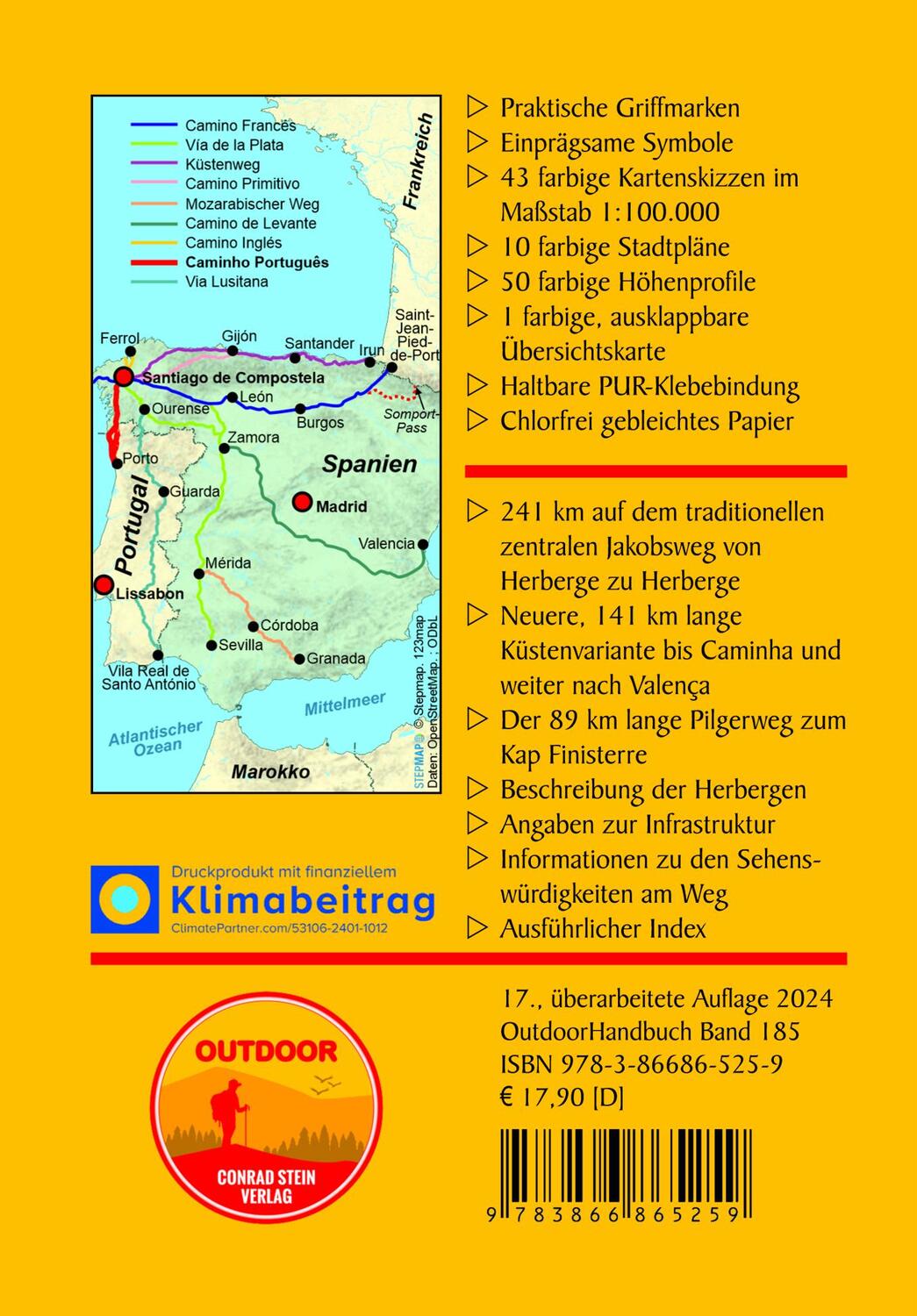 Rückseite: 9783866865259 | Portugal Spanien: Jakobsweg Caminho Português | Raimund Joos | Buch