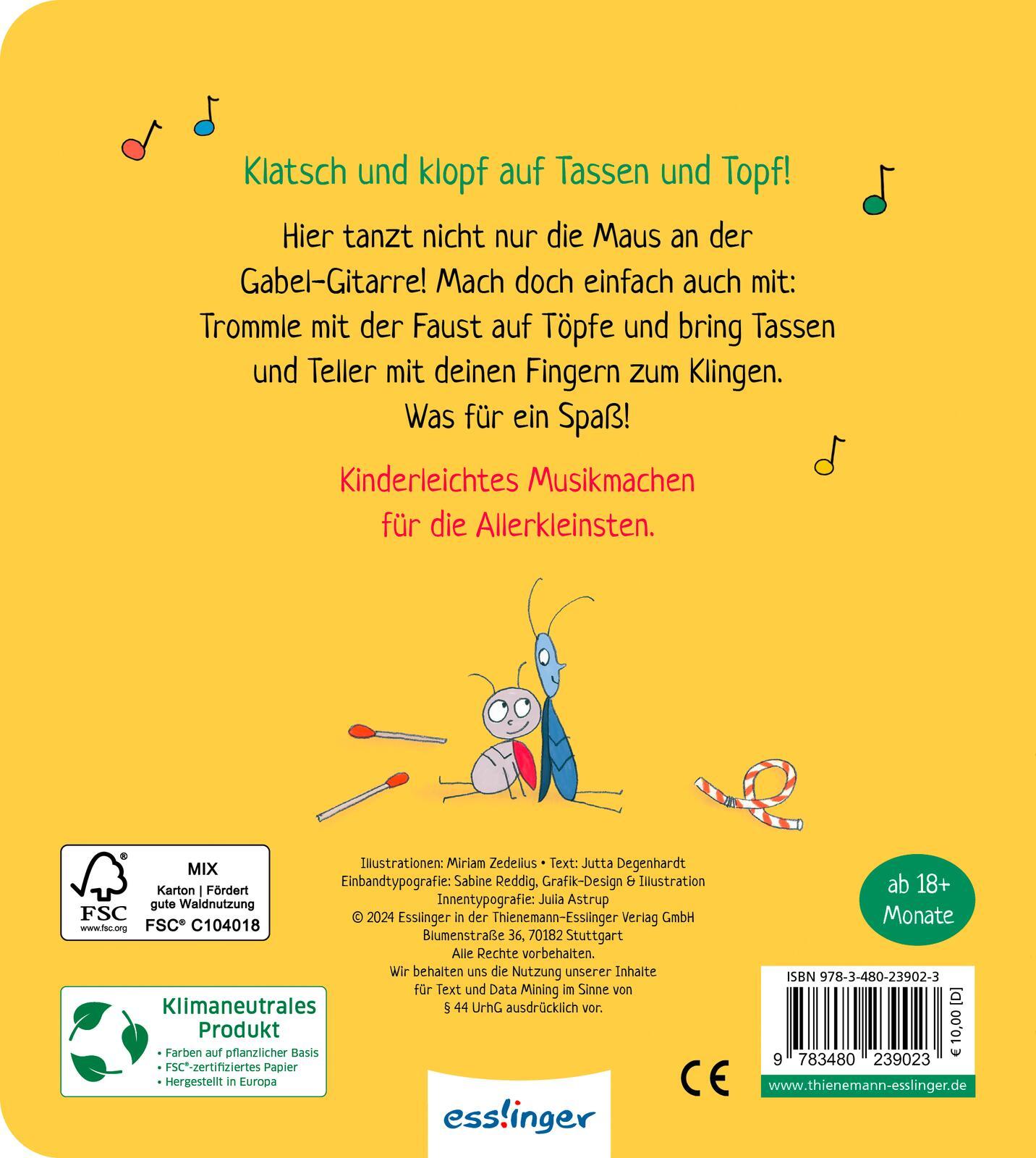 Rückseite: 9783480239023 | Mach mit mir Musik! | Jutta Degenhardt | Buch | 22 S. | Deutsch | 2024