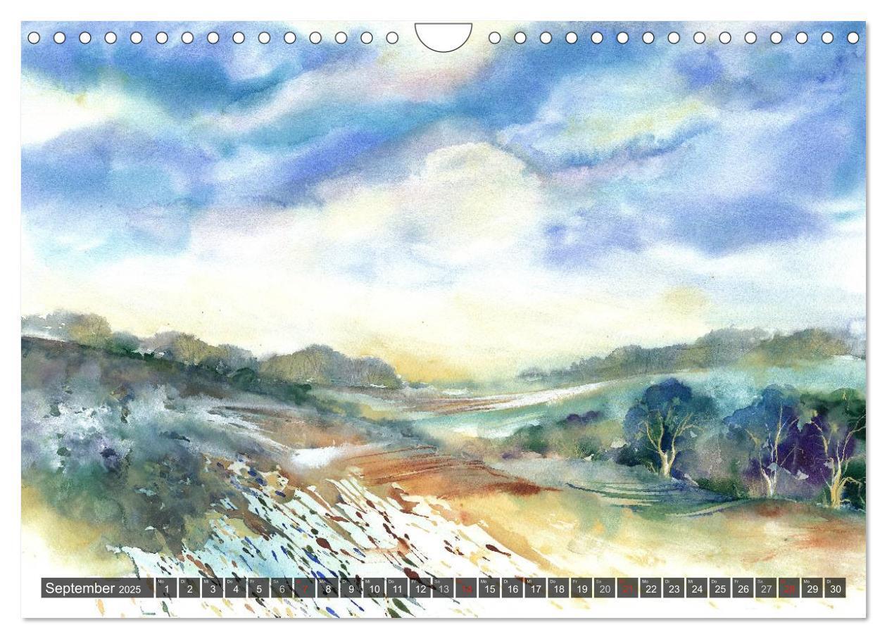 Bild: 9783435482474 | Landschaft in Aquarell (Wandkalender 2025 DIN A4 quer), CALVENDO...