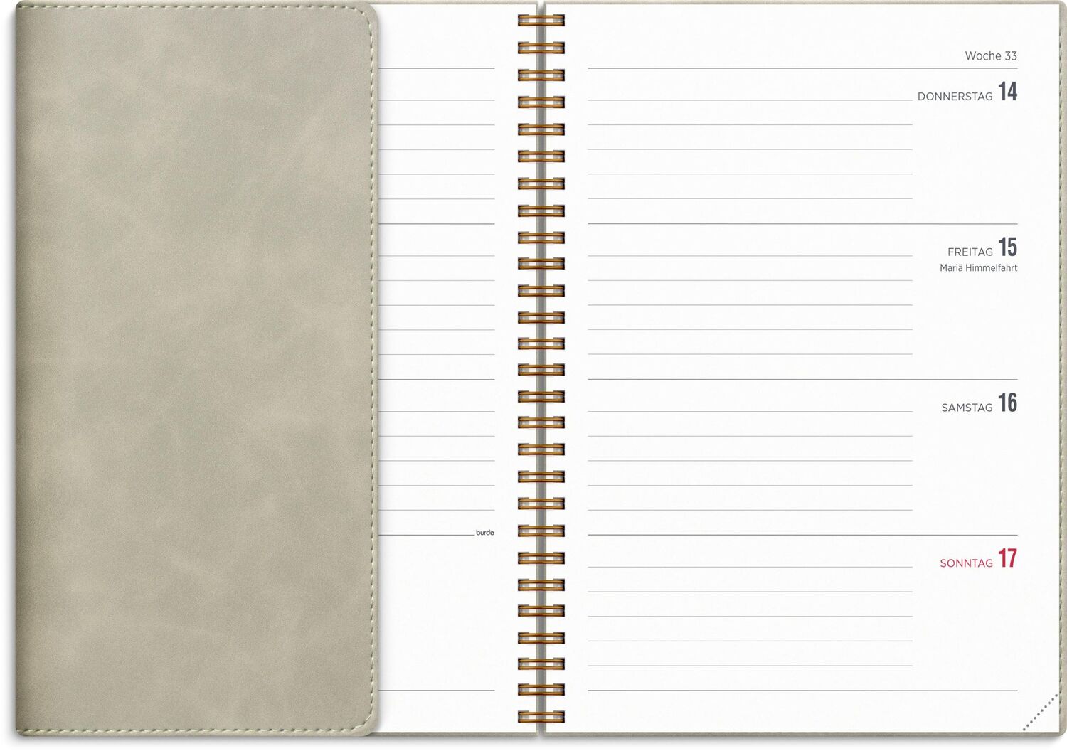 Bild: 7340188003817 | Burde Senator A5 Twist beige Kalender 2025 | Terminplaner für 2025