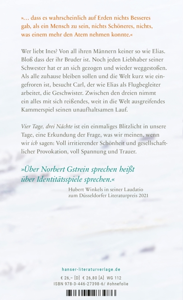 Bild: 9783446273986 | Vier Tage, drei Nächte | Roman | Norbert Gstrein | Buch | 352 S.