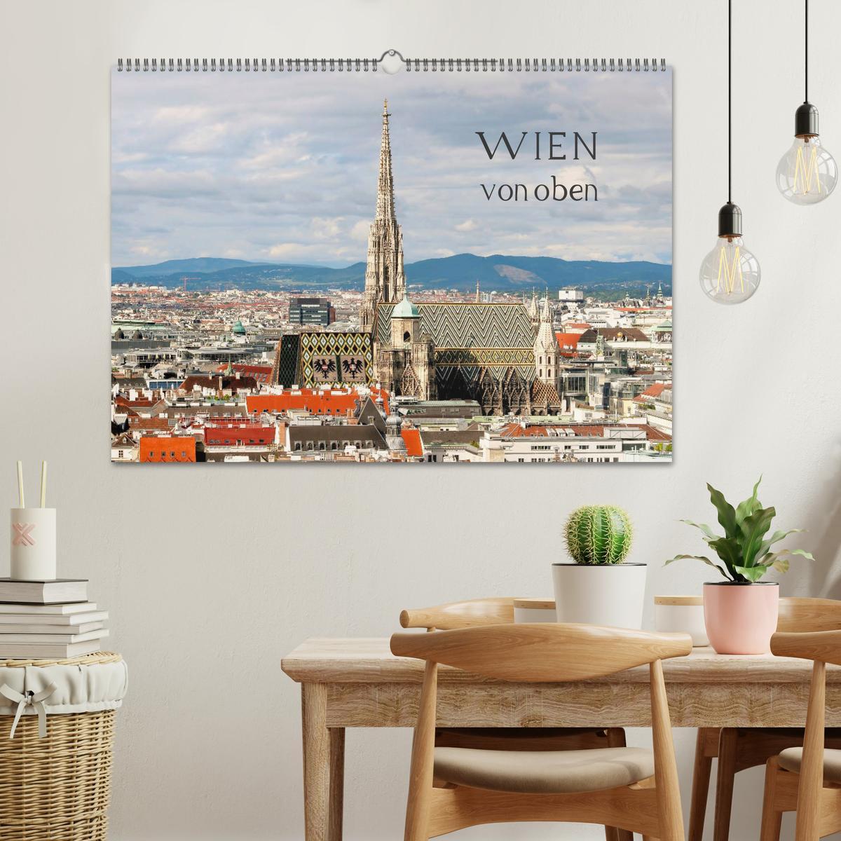 Bild: 9783435456239 | WIEN von oben (Wandkalender 2025 DIN A2 quer), CALVENDO Monatskalender