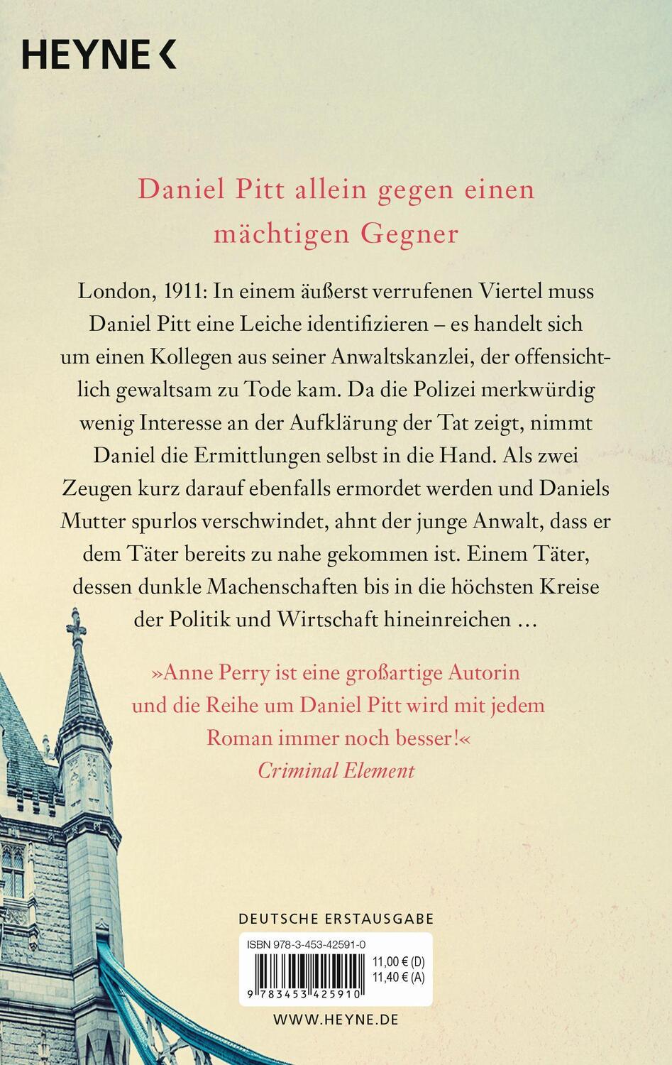 Bild: 9783453425910 | Der Rächer von Mile End | Ein Daniel-Pitt-Roman | Anne Perry | Buch