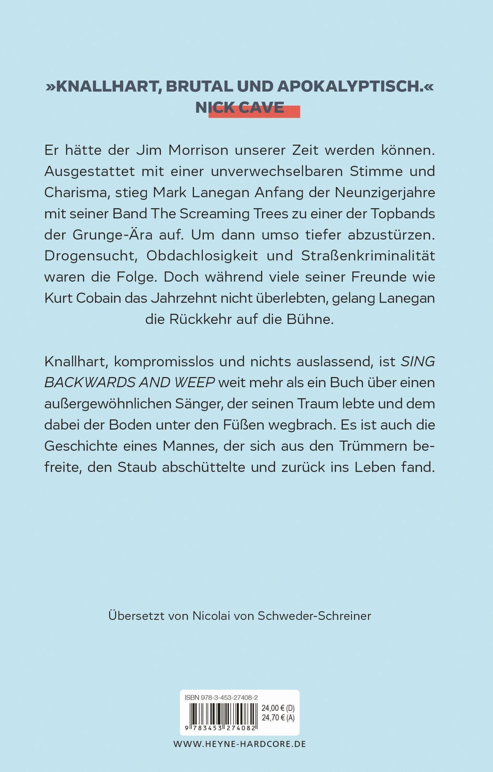 Bild: 9783453274082 | Sing backwards and weep | Eine Autobiografie | Mark Lanegan | Buch