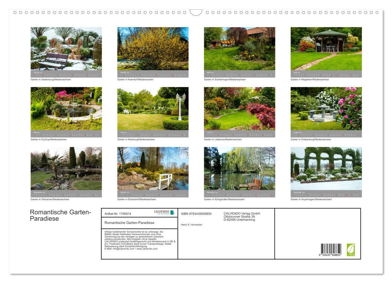 Bild: 9783435608850 | Romantische Garten-Paradiese (Wandkalender 2025 DIN A2 quer),...