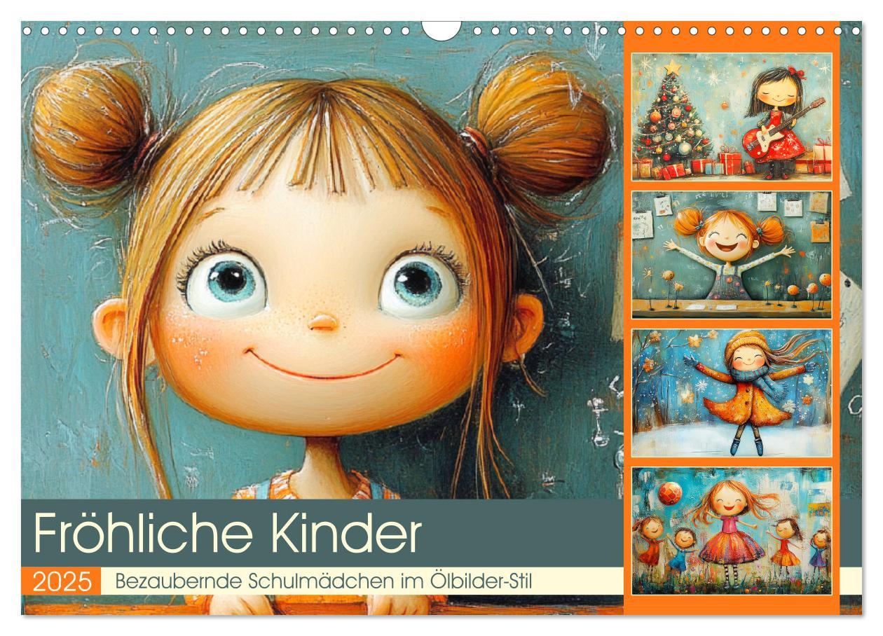 Cover: 9783457218433 | Fröhliche Kinder. Bezaubernde Schulmädchen im Ölbilder-Stil...