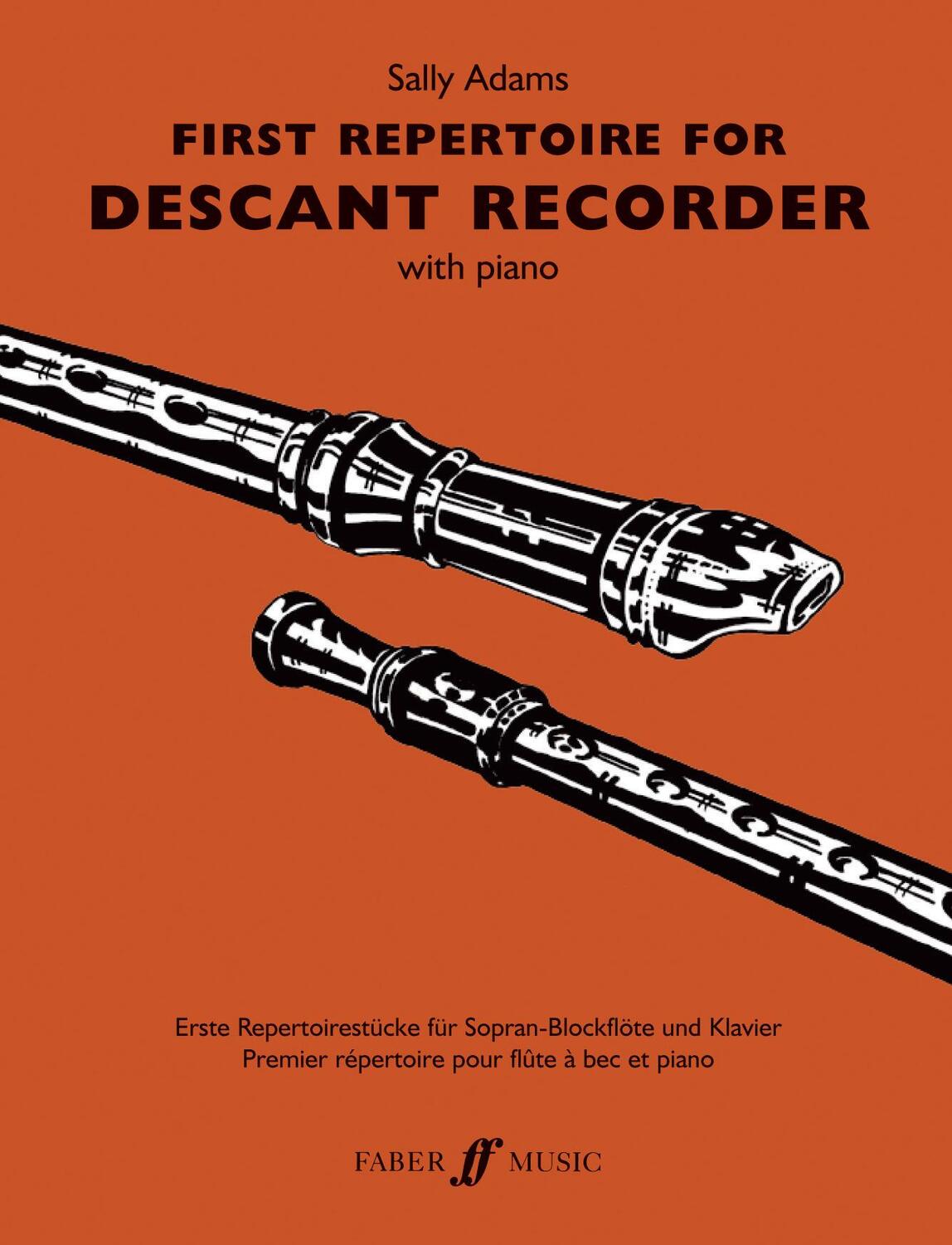 Cover: 9780571523283 | First Repertoire for Descant Recorder | With Piano | Sally Adams