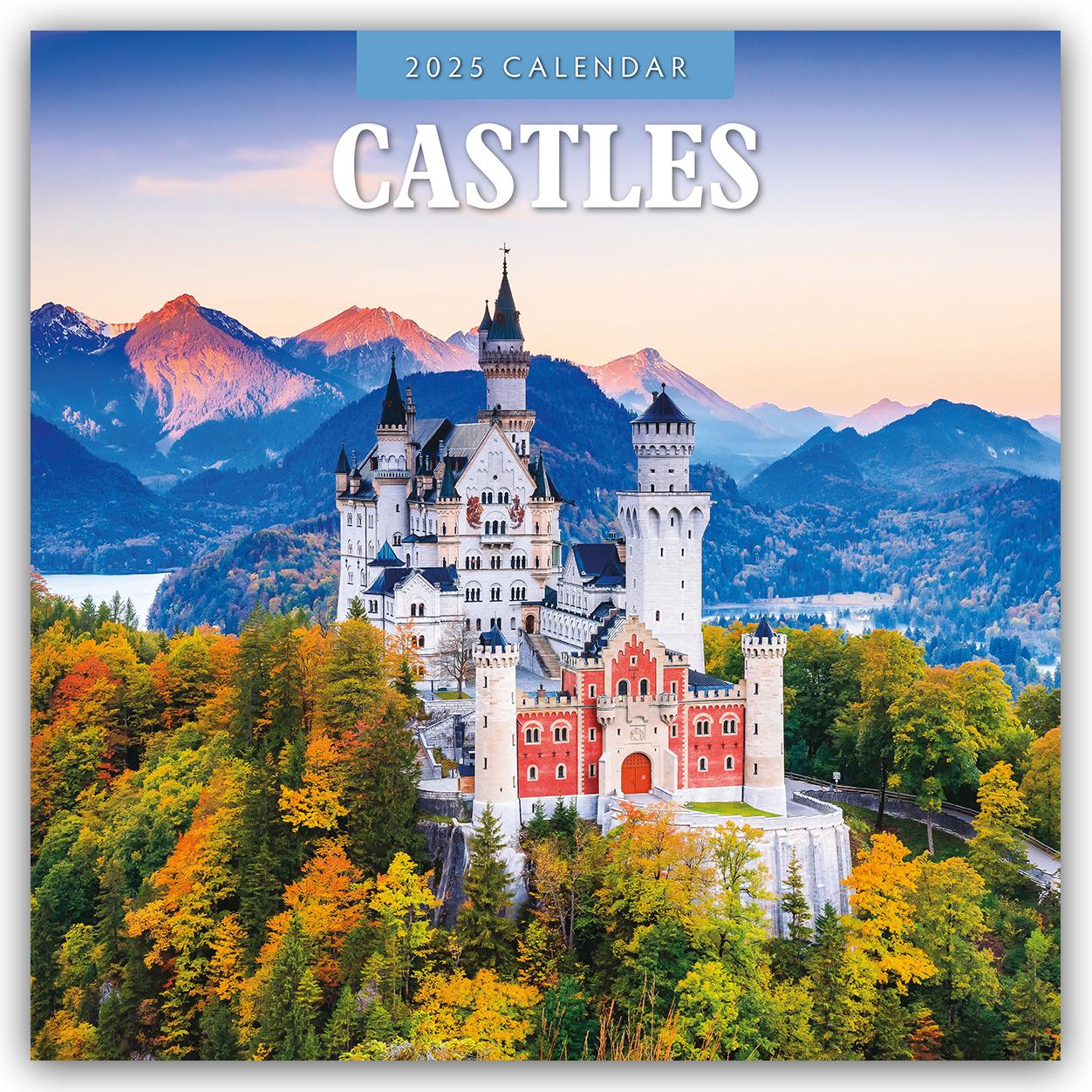 Cover: 9781804426623 | Castles - Burgen - Schlösser 2025 - 16-Monatskalender | Robin Red