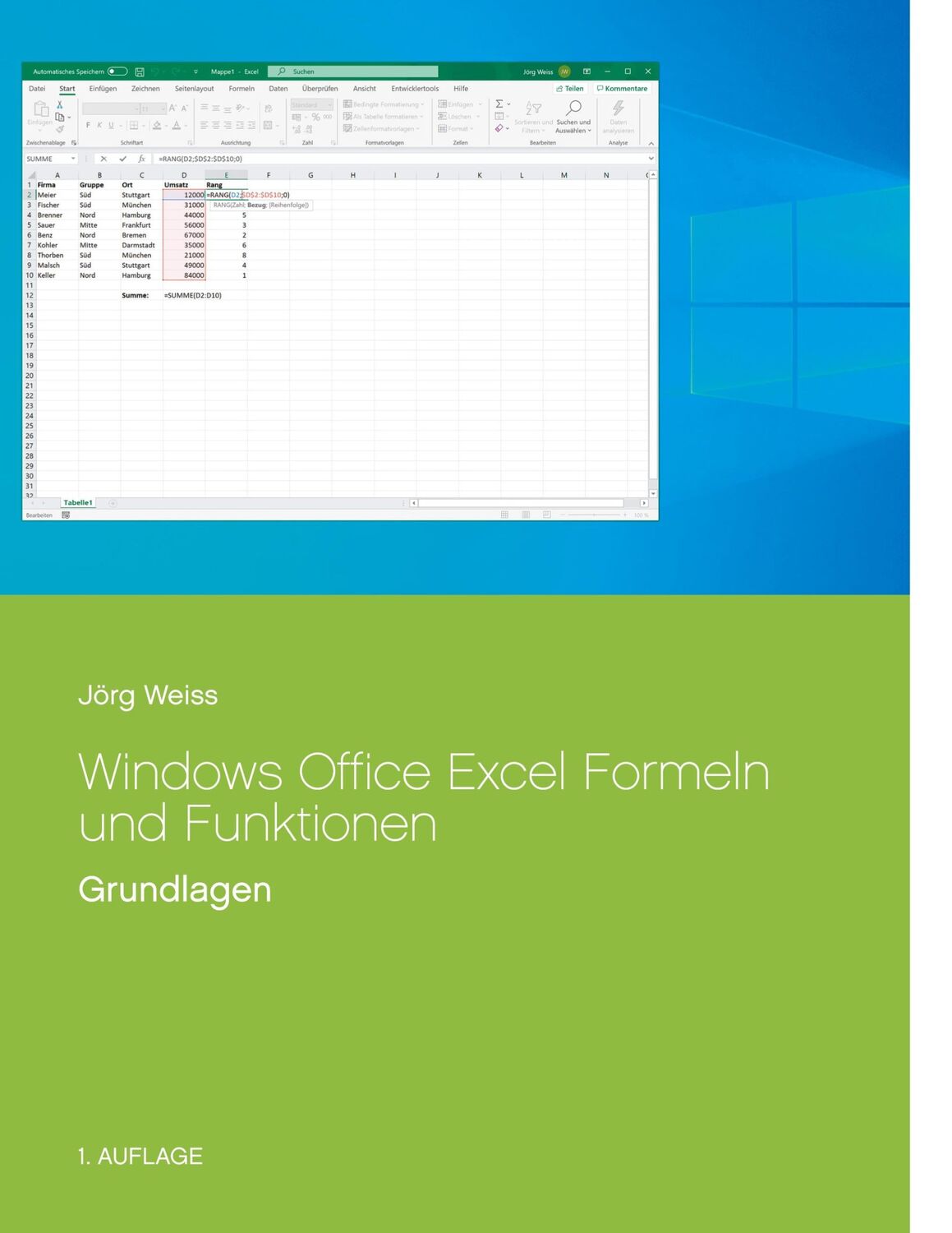 Cover: 9783752898811 | Windows Office Excel Formeln und Funktionen | Grundlagen | Jörg Weiss