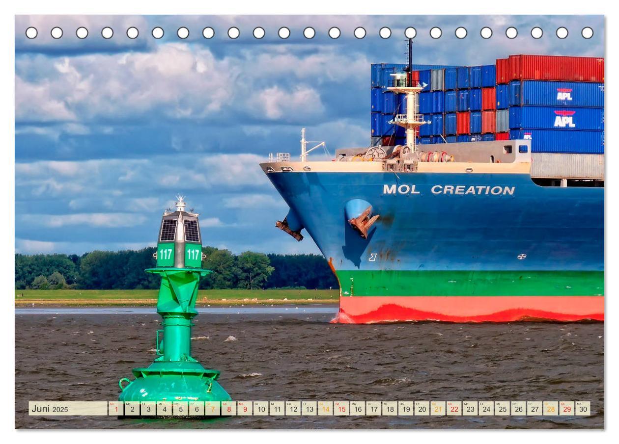 Bild: 9783435382132 | Containerschiffe auf der Elbe (Tischkalender 2025 DIN A5 quer),...