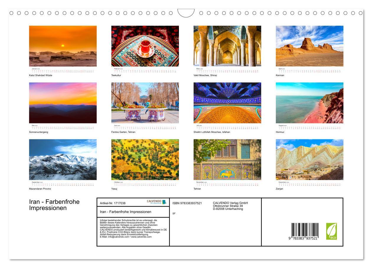 Bild: 9783383937521 | Iran - Farbenfrohe Impressionen (Wandkalender 2025 DIN A3 quer),...