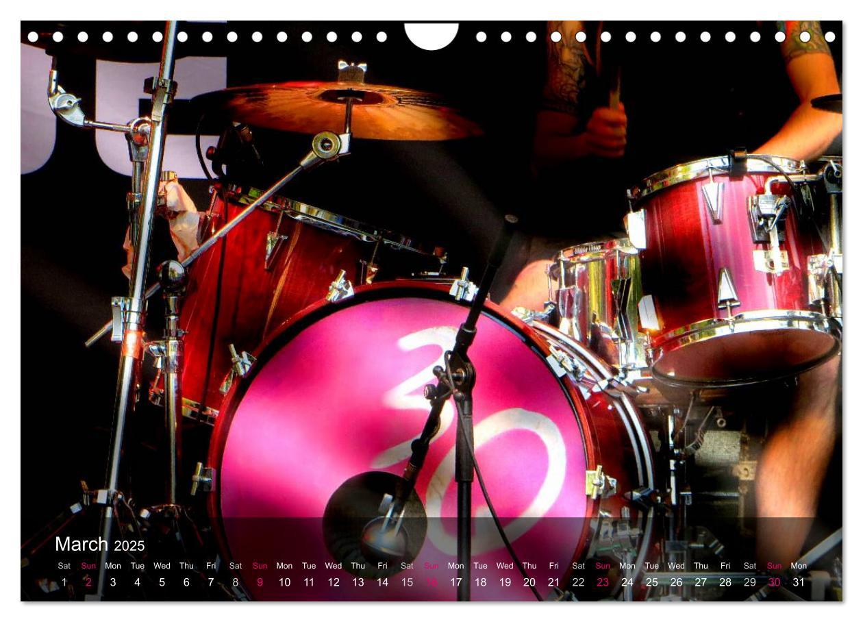 Bild: 9781325953974 | DRUMS ONSTAGE (Wall Calendar 2025 DIN A4 landscape), CALVENDO 12...