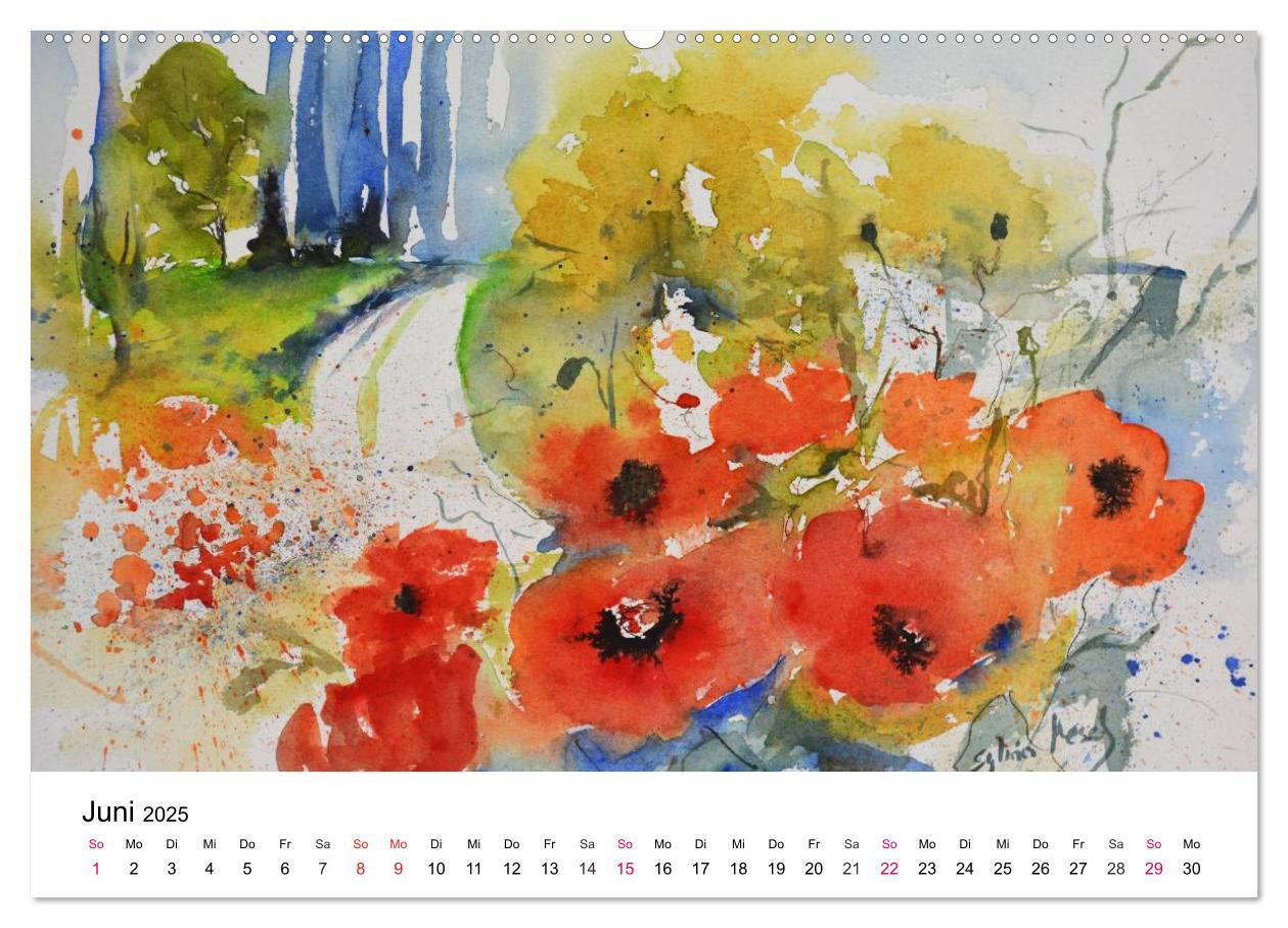 Bild: 9783435506279 | Mit Aquarellen durch das Jahr (Wandkalender 2025 DIN A2 quer),...