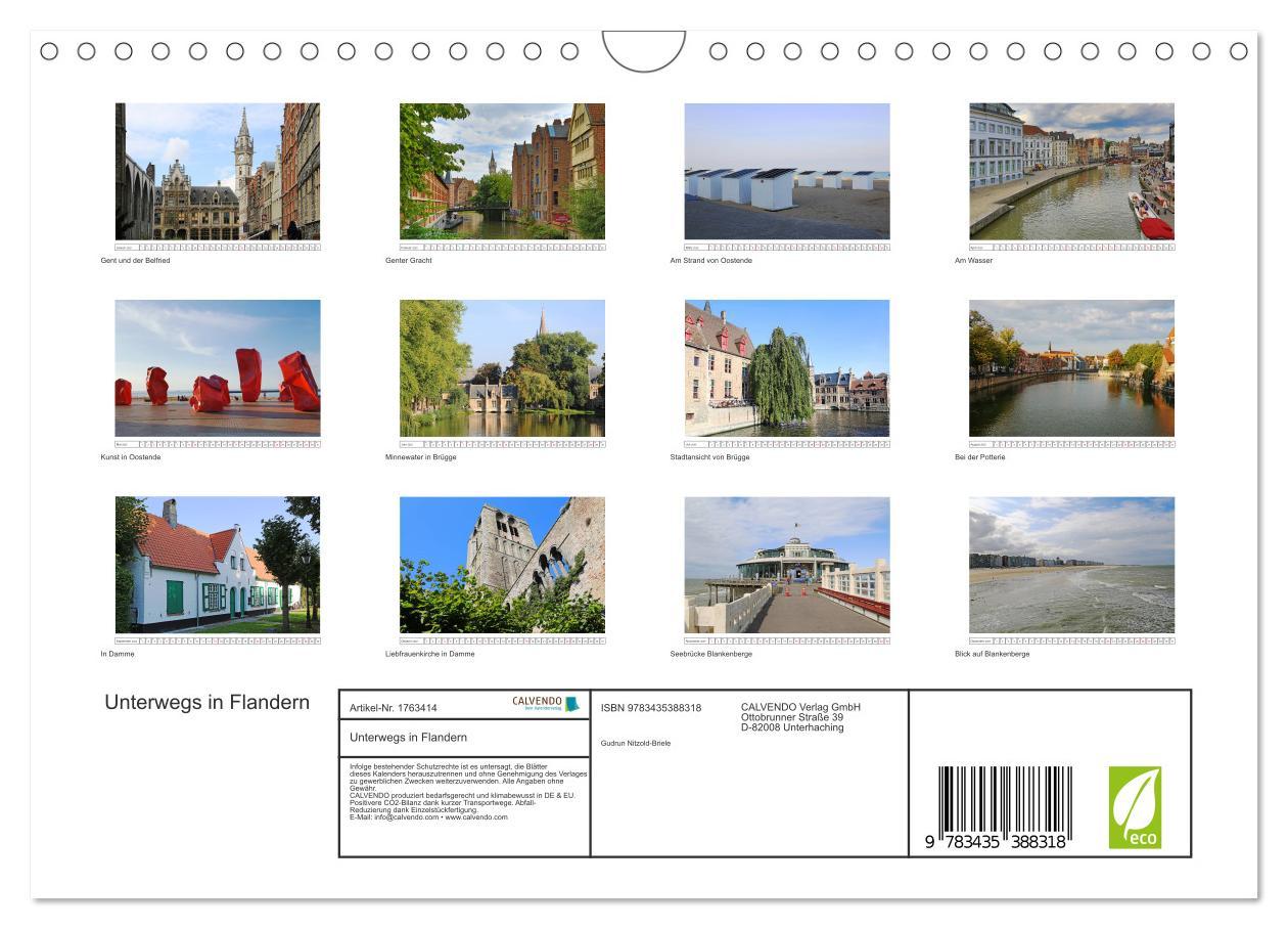 Bild: 9783435388318 | Unterwegs in Flandern (Wandkalender 2025 DIN A4 quer), CALVENDO...