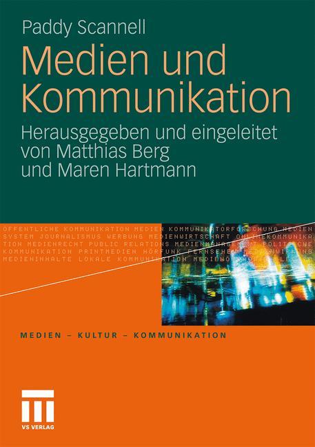 Cover: 9783531165943 | Medien und Kommunikation | Paddy Scannell | Taschenbuch | Paperback