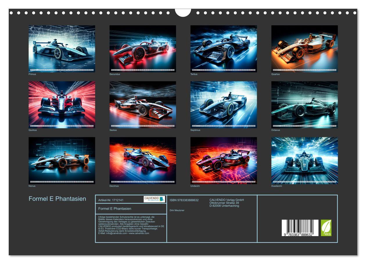 Bild: 9783383888632 | Formel E Phantasien (Wandkalender 2025 DIN A3 quer), CALVENDO...