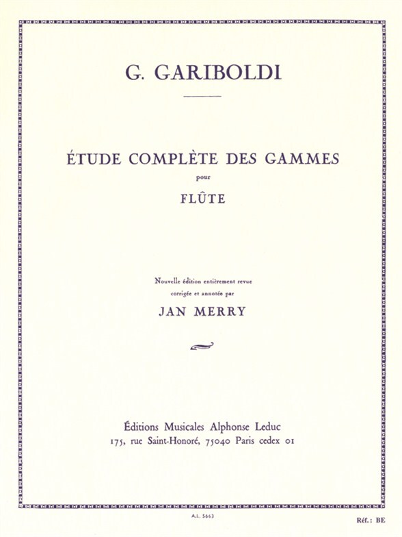 Cover: 9790046056635 | Étude complète des gammes pour flûte | Giuseppe Gariboldi | Partitur