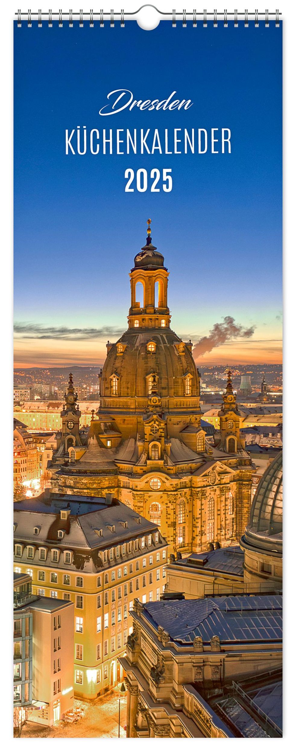 Cover: 9783910680715 | Küchenkalender Dresden 2025 | 15 x 40 cm weißes Kalendarium | Kalender