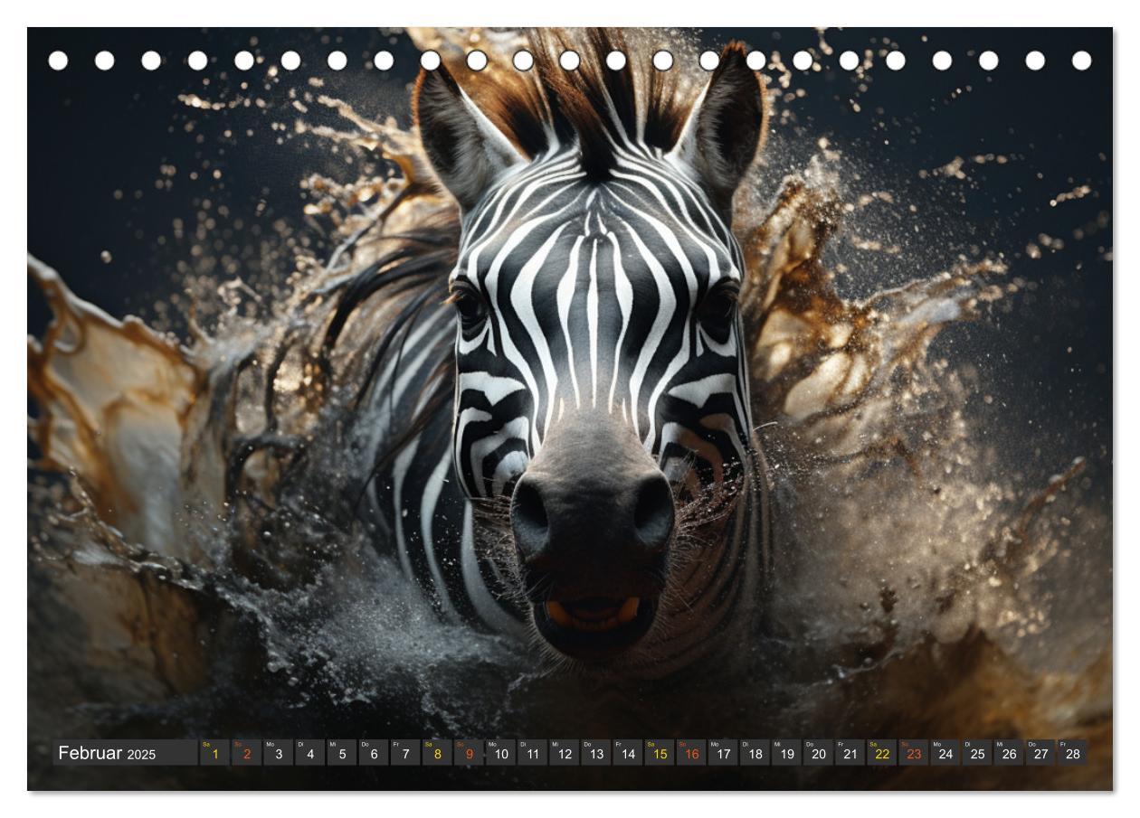 Bild: 9783457146194 | ZEBRAS - Modern Art (Tischkalender 2025 DIN A5 quer), CALVENDO...