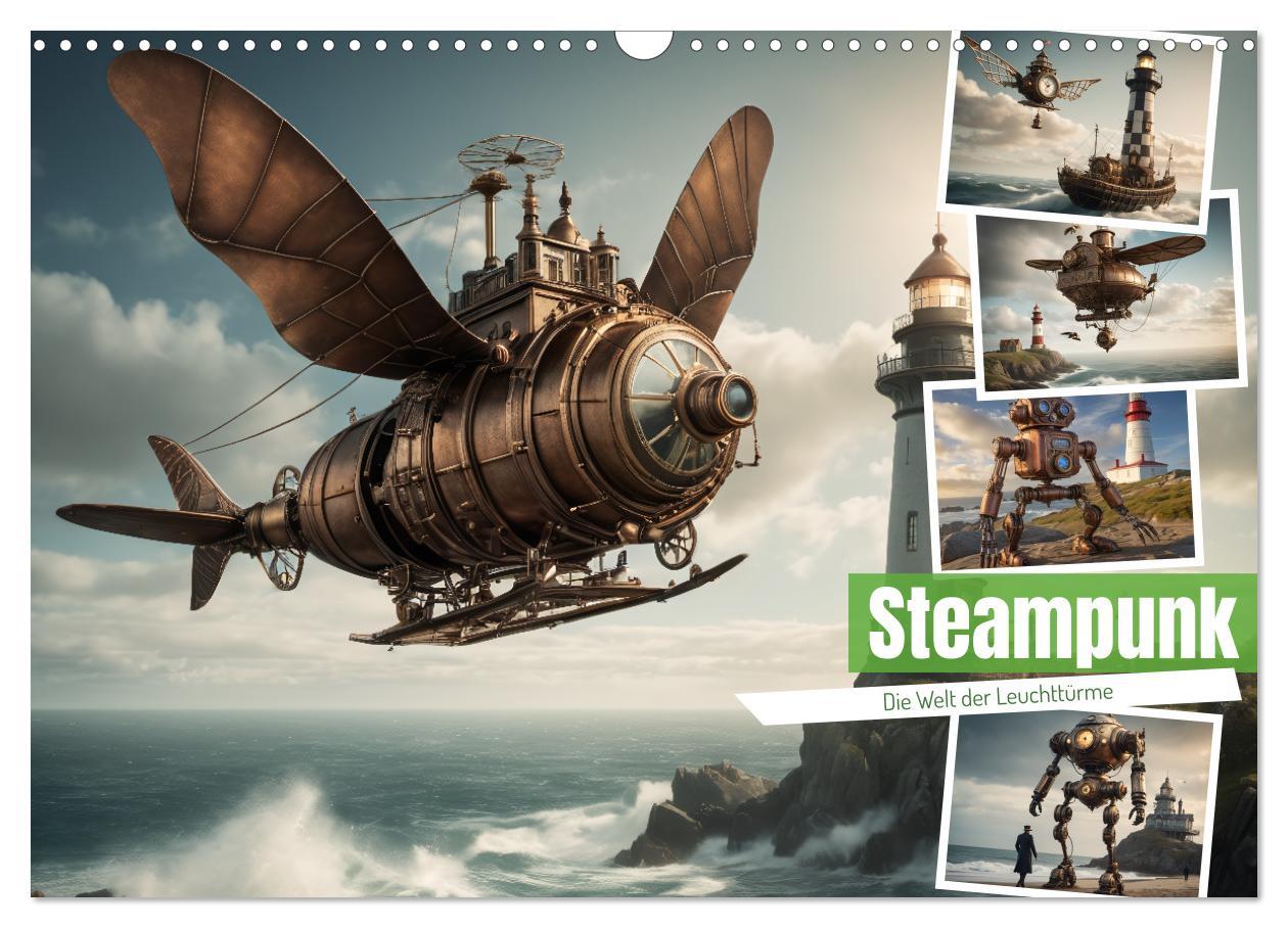 Cover: 9783383803789 | Steampunk - Die Welt der Leuchttürme (Wandkalender 2025 DIN A3...