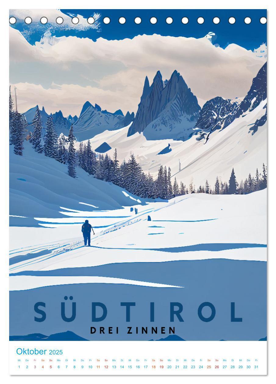 Bild: 9783435885800 | Südtirol - Old School Poster Style (Tischkalender 2025 DIN A5...