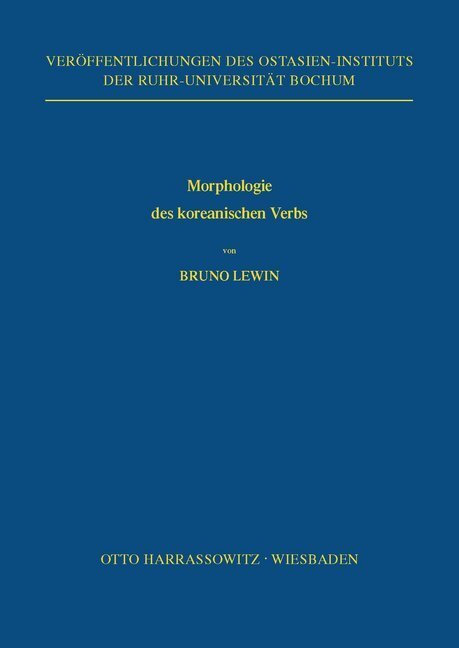 Cover: 9783447010054 | Morphologie des koreanischen Verbs | Bruno Lewin | Taschenbuch