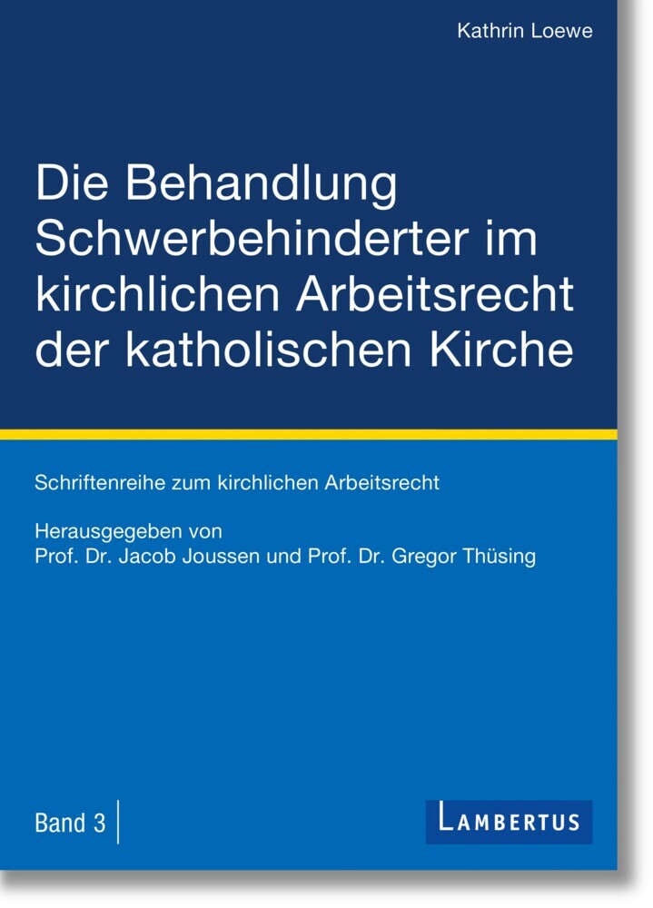 Cover: 9783784124919 | Die Behandlung Schwerbehinderter im kirchlichen Arbeitsrecht der...