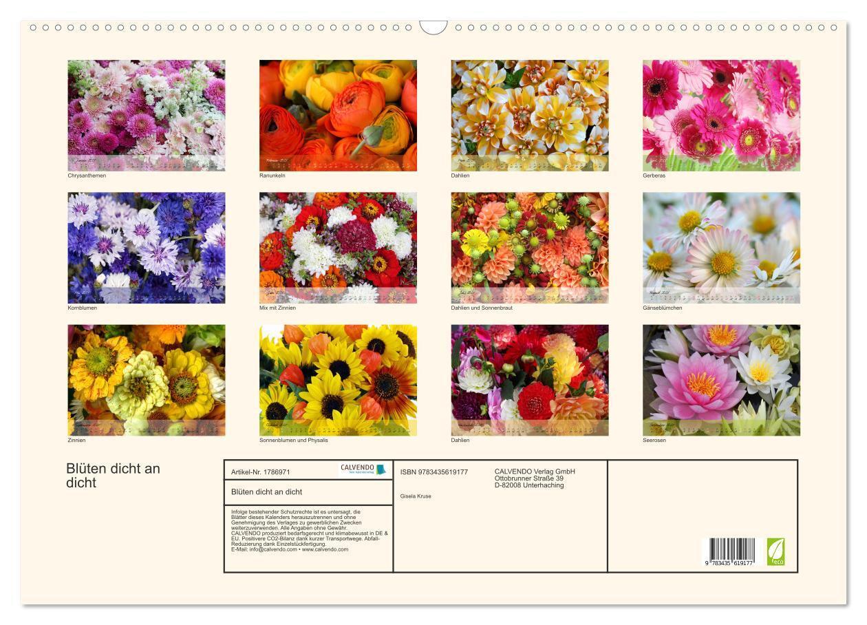 Bild: 9783435619177 | Blüten dicht an dicht (Wandkalender 2025 DIN A2 quer), CALVENDO...