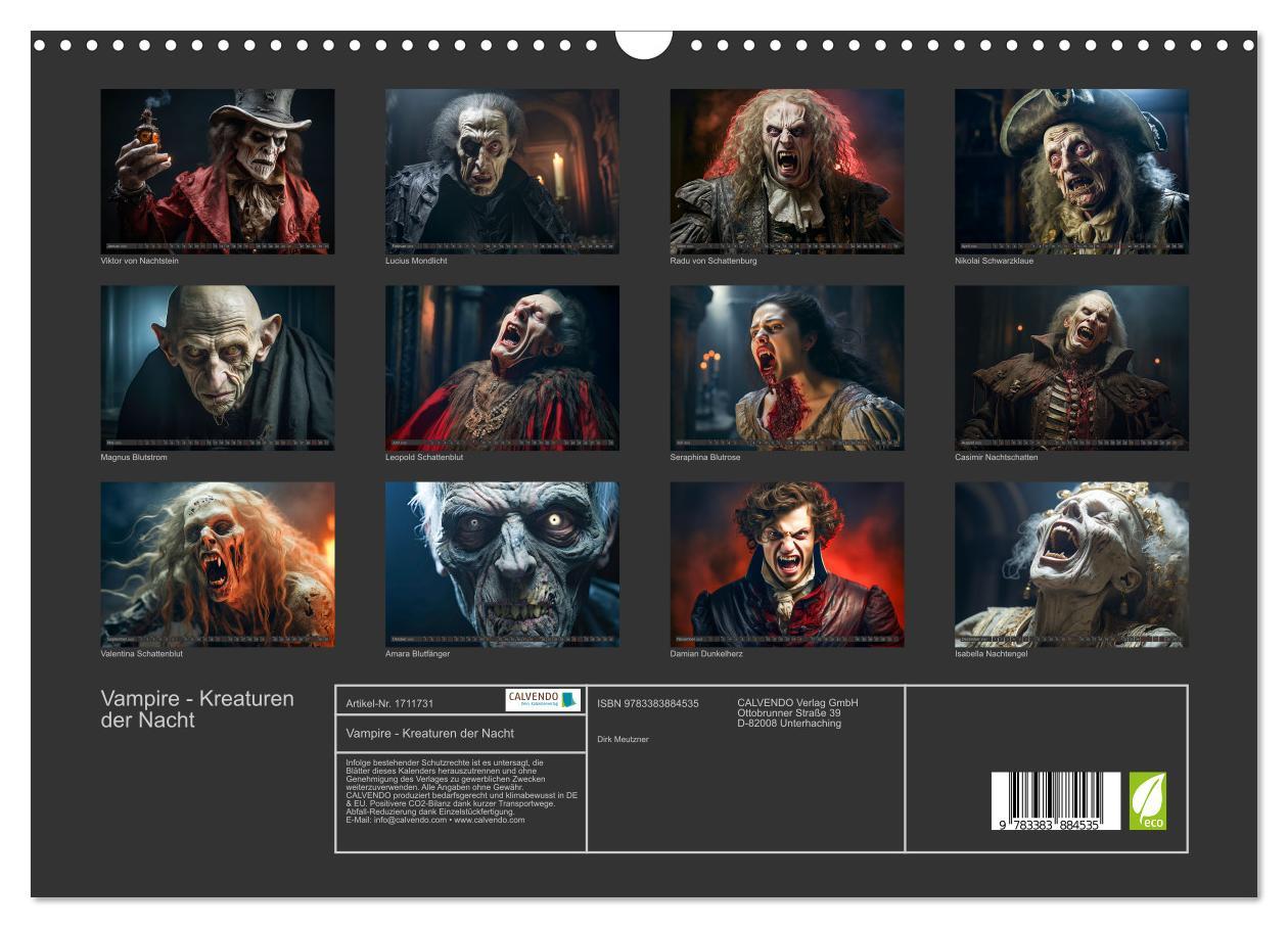 Bild: 9783383884535 | Vampire - Kreaturen der Nacht (Wandkalender 2025 DIN A3 quer),...