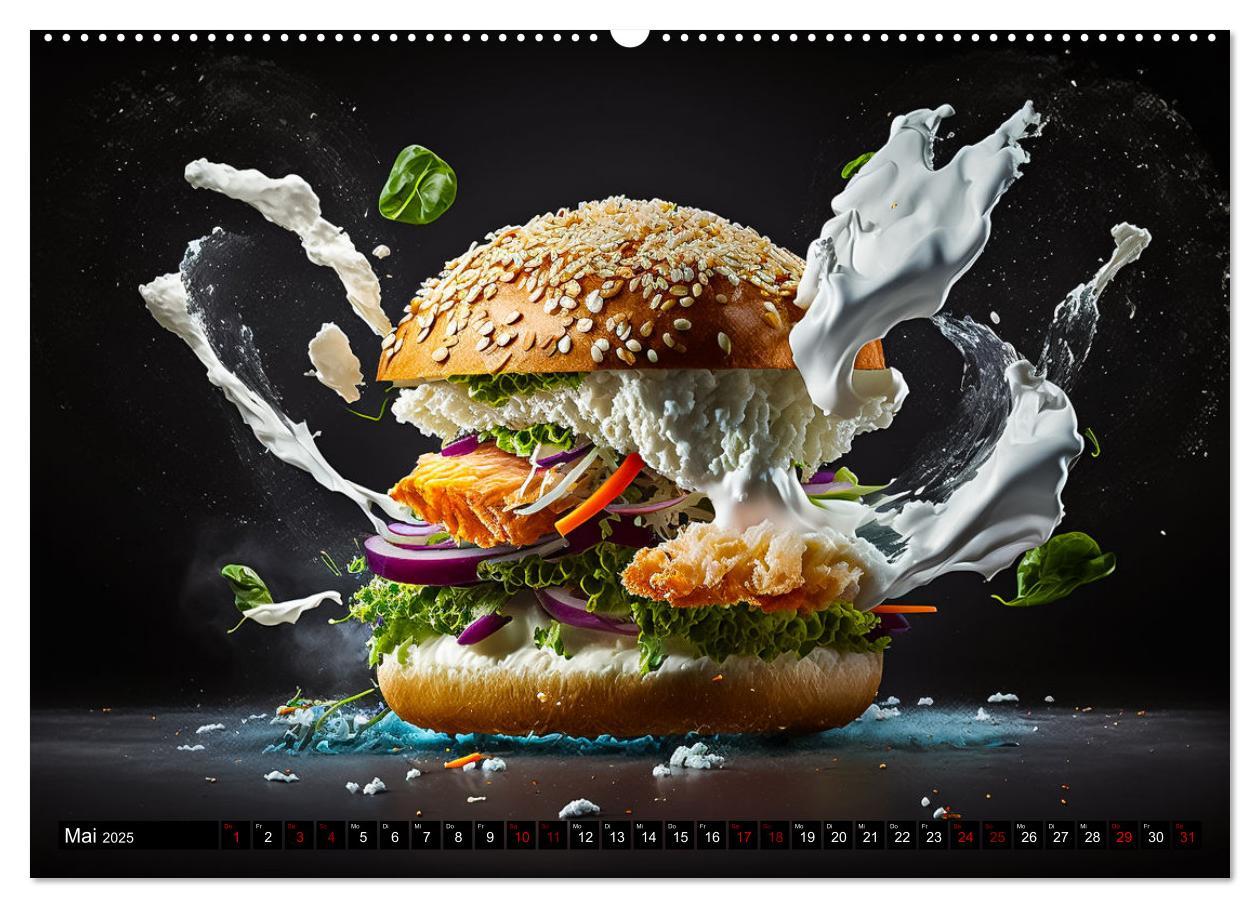 Bild: 9783383912214 | Burgerfood (Wandkalender 2025 DIN A2 quer), CALVENDO Monatskalender