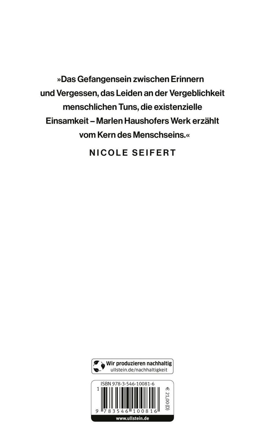 Rückseite: 9783546100816 | Die Mansarde | Marlen Haushofer | Buch | 256 S. | Deutsch | 2023