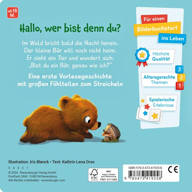 Bild: 9783473419258 | Mein erstes Vorlese-Fühlbuch: Bist du ein Bär? | Kathrin Lena Orso