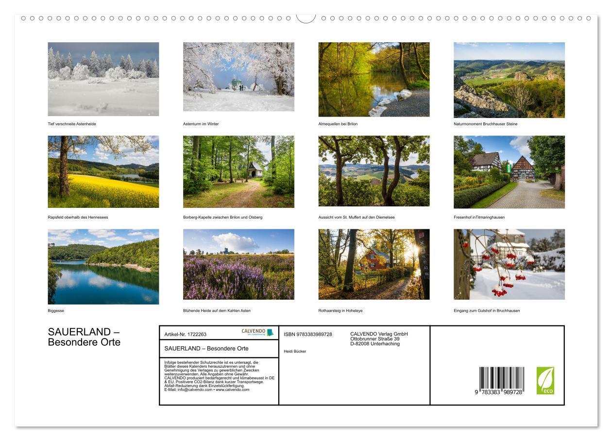 Bild: 9783383989728 | SAUERLAND - Besondere Orte (hochwertiger Premium Wandkalender 2025...