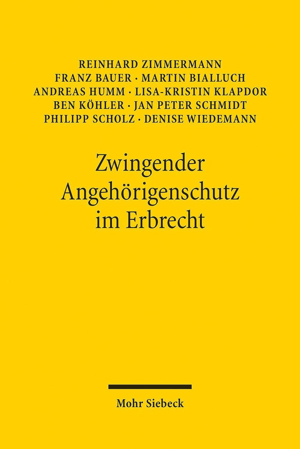 Cover: 9783161617089 | Zwingender Angehörigenschutz im Erbrecht | Ein Reformvorschlag | Buch