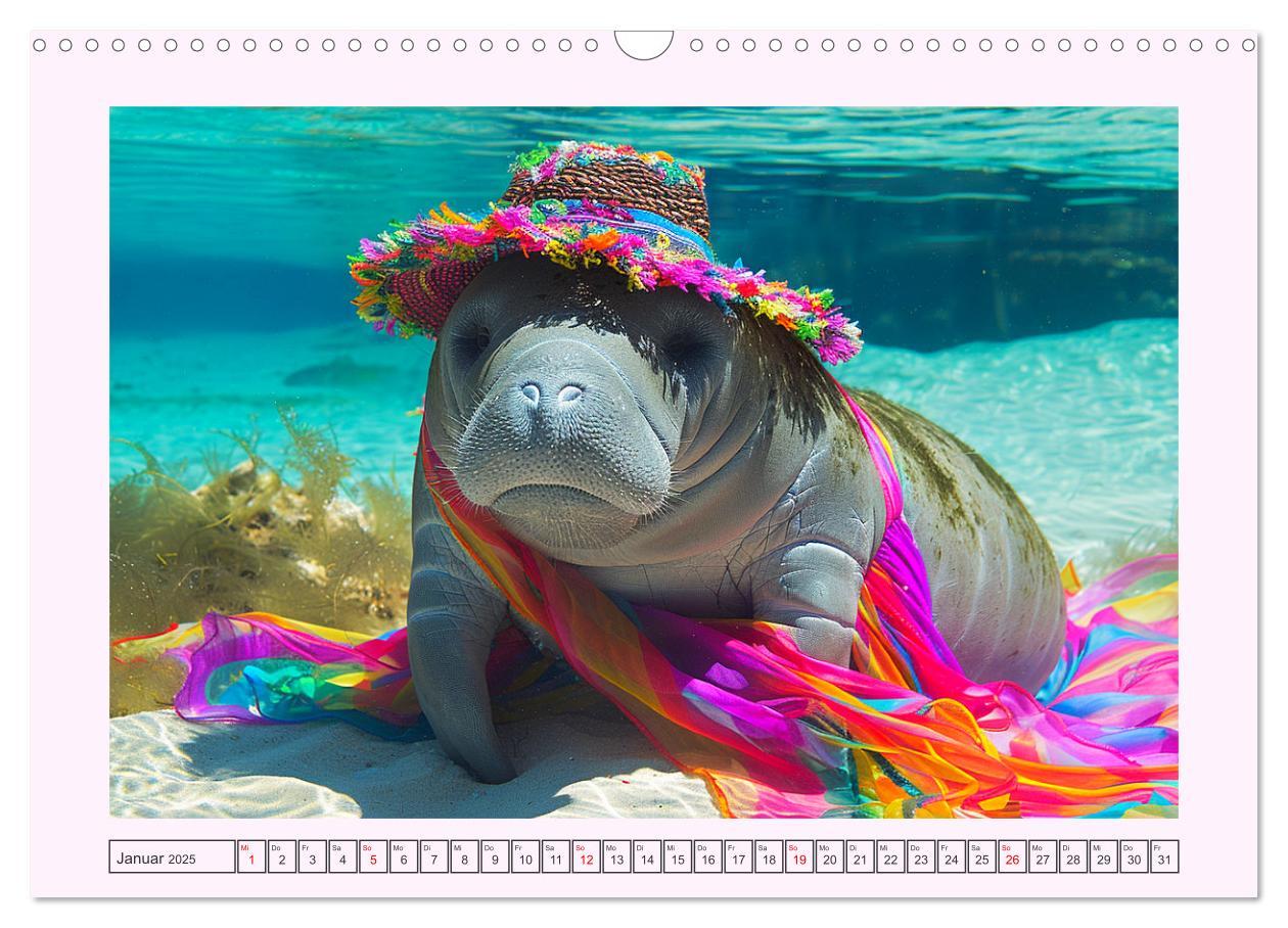 Bild: 9783435468966 | Modische Manatees. Charmante Seekühe mit Stil (Wandkalender 2025...