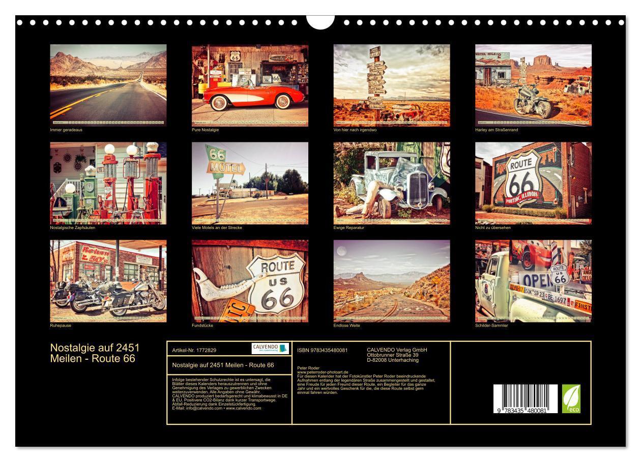 Bild: 9783435480081 | Nostalgie auf 2451 Meilen - Route 66 (Wandkalender 2025 DIN A3...