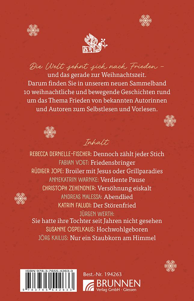 Rückseite: 9783765542633 | WeihnachtsFriedensGeschichten | Stefan Loß | Taschenbuch | 64 S.