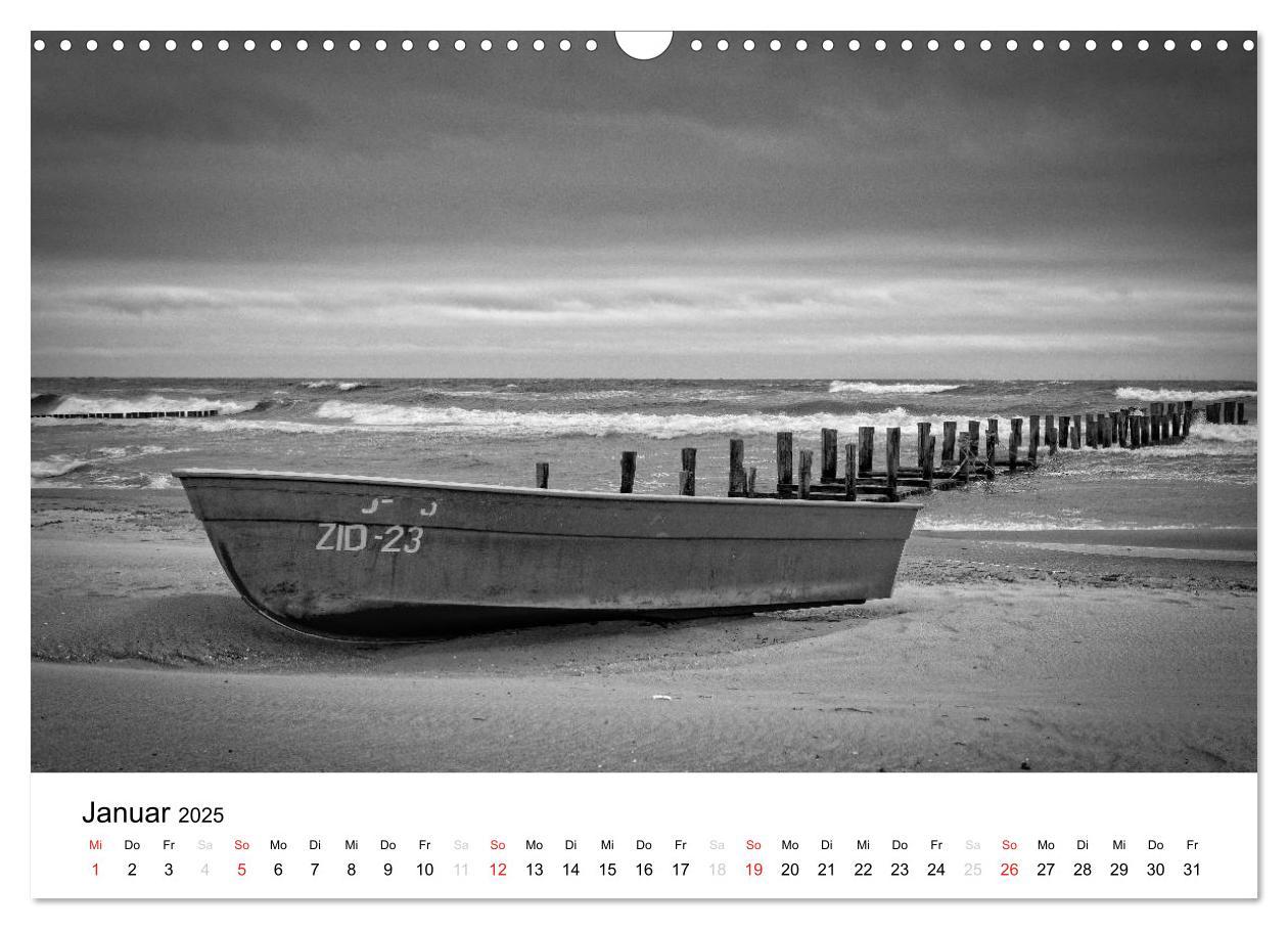 Bild: 9783435511914 | Ostseebad Zingst - Impressionen in Schwarz-Weiß (Wandkalender 2025...